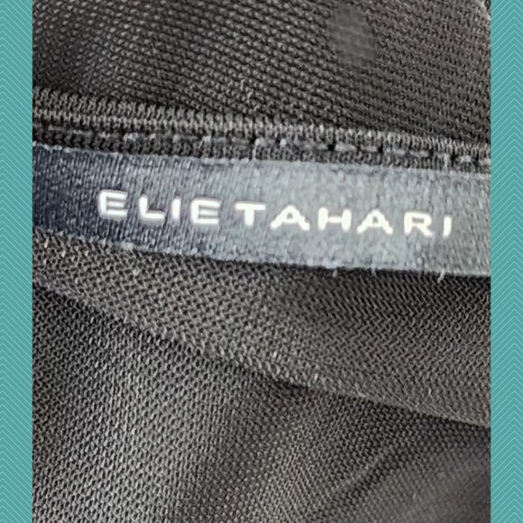 Elie Tahari Black Stretch Babydoll Ruched Long Sleeve Top - Picture 5 of 5